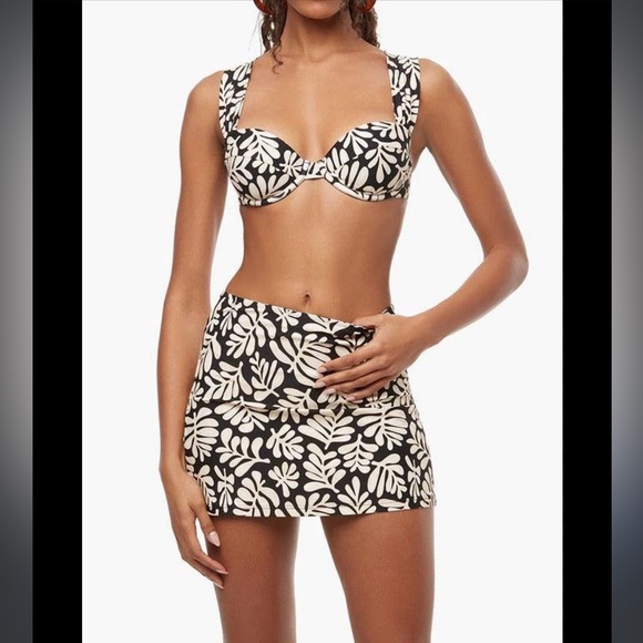 Weworewhat: Claudia Bikini in Safari Leaves with matching skirt - Picture 1 of 4